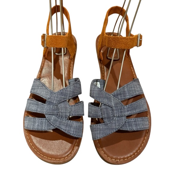 Toms Zoe Denim and Leather Sandals Size 7.5 EUC - Picture 2 of 8